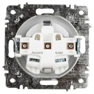 Розетка Intro Accent 6-202-01 2P+E Schuko, 16А-250В, IP20, СУ, AL/CU, белый
