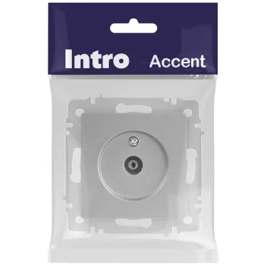 Розетка Intro Accent 6-301-03 TV одиночная, IP20, СУ, алюминий