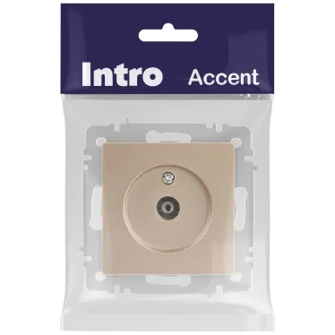 Розетка Intro Accent 6-301-04 TV одиночная, IP20, СУ, шампань