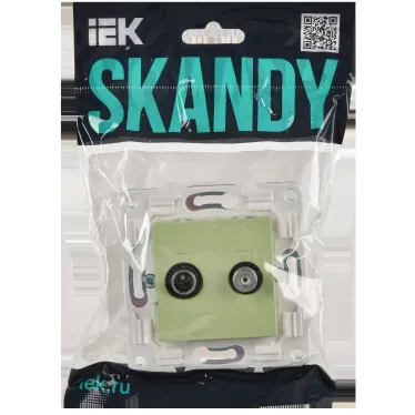 SKANDY Розетка двойная TV+SAT SK-A13G мятный IEK