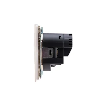 Розетка STRONG одинарная с/з скрытой установки з/ш 16А с USB A+C быстрой зарядки 5В/3А механизм жемчуг