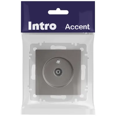 Розетка Intro Accent 6-301-09 TV одиночная, IP20, СУ, титан