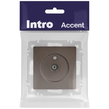 Розетка Intro Accent 6-301-08 TV одиночная, IP20, СУ, бронза