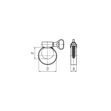 Хомут червячный PLB-9 (40-60)/W2 «бабочка
