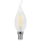 Лампа светодиодная LED 9вт Е14 теплый матовая свеча на ветру FILAMENT