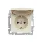 BRITE Розетка с заземлением с защитными шторками и крышкой 16А IP44 РСбш10-3-44-БрКр бежевый