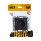 BRITE Розетка с заземлением с защитными шторками 16А РС14-1-0-БрТБ темная бронза