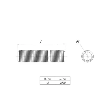 Шпилька М12x2000 (10 шт)