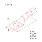 Наконечник ТМ 10-8-5 (10кв мм - 8мм) (в упак 100шт),, REXANT