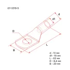 Наконечник ТМЛ 35-8-10 (35кв мм - 8мм) ГОСТ 7386-80 (в упак. 50шт), REXANT