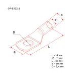 Наконечник медный ТМ 50-8-11 (50кв мм - 8мм) 100шт, REXANT
