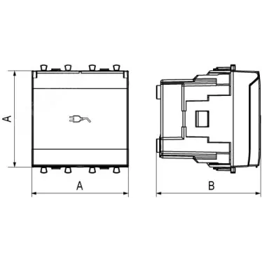 Avanti Розетка с крышкой модульная 2P+E с з/ш Закаленная сталь2 модуля