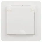 Розетка Intro 7-209-01 Style 2P+E Schuko с крышкой штор., 16А-250В, IP44, СУ, белый