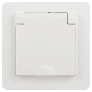 Розетка Intro 7-209-01 Style 2P+E Schuko с крышкой штор., 16А-250В, IP44, СУ, белый