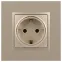 Розетка 2P+E Schuko, 16А-250В, Эра Elegance, шампань, 14-2101-04