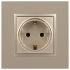 Розетка 2P+E Schuko, 16А-250В, Эра Elegance, шампань, 14-2101-04