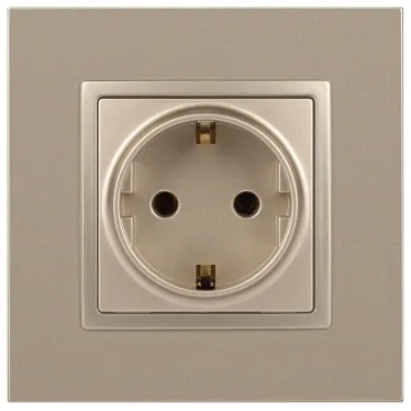 Розетка 2P+E Schuko, 16А-250В, Эра Elegance, шампань, 14-2101-04