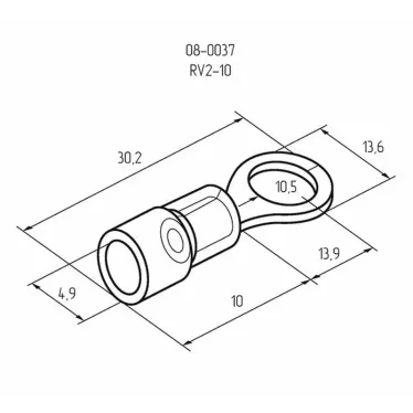 Наконечник кольцевой изолир 10.5 мм 1.5-2.5 кв мм (НКи 2.5-10) синий, REXANT