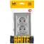 BRITE Розетка 2-местная без заземления с защитными шторками 10А в сборе РСш12-2-БрА алюминий IEK