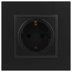 Розетка 2P+E Schuko, 16А-250В, Эра Elegance, антрацит, 14-2101-05