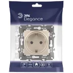 Розетка 2P+E Schuko, 16А-250В, Эра Elegance, шампань, 14-2101-04