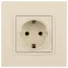 Розетка 2P+E Schuko, 16А-250В, Эра Elegance, сл.кость, 14-2101-02