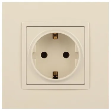 Розетка 2P+E Schuko, 16А-250В, Эра Elegance, сл.кость, 14-2101-02