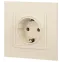 Розетка 2P+E Schuko, 16А-250В, Эра Elegance, сл.кость, 14-2101-02