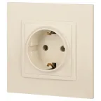 Розетка 2P+E Schuko, 16А-250В, Эра Elegance, сл.кость, 14-2101-02