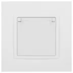 Розетка 2P+E Schuko со шторками с крышкой, 16А-250В, Эра Elegance, белый, 14-2103-01