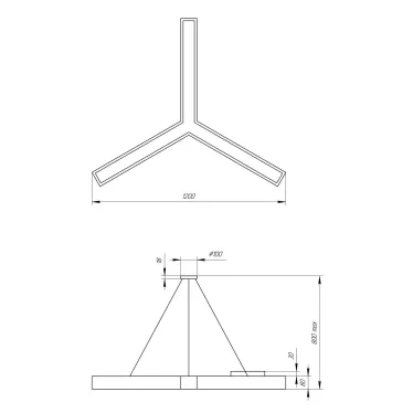 Светильник светодиодный Geometria Igrek SPO-144-W-40K-066 66Вт 4000К 4000Лм IP40 1200*1200*80 белый подвесной