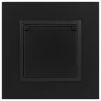 Розетка 2P+E Schuko со шторками с крышкой, 16А-250В, Эра Elegance, антрацит, 14-2103-05