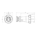 Вилка кабельная IP67 125A 3p+E+N 400V