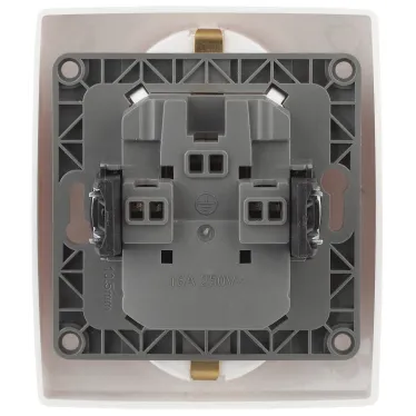Розетка 2X2P+E Schuko со шторками, 16A-250В, Эра12, белый, 12-2104-01