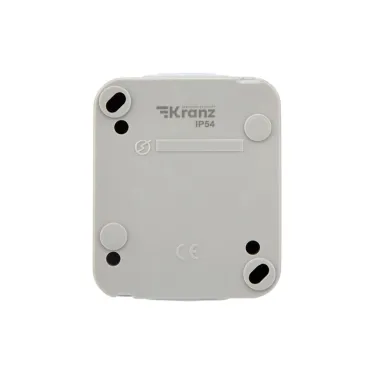 Розетка одноместная (керамика) Mini OG IP54, с заземлением, о/у, серая