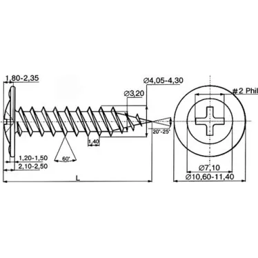 Саморез с пресс-шайбой 4.2x41 острый