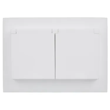 SKANDY Розетка 2-местная и крышкой 16А в сборе IP44 SK-R12W арктический белый IEK