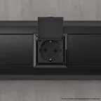 Avanti Розетка с крышкой модульная, 2P+E, с з/ш, , Черный матовый, 2 модуля