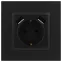 Розетка 2P+E 16A-250В, штор. с 2xUSB 5В-3А, Эра Elegance, антрацит 14-4109-05