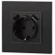 Розетка 2P+E 16A-250В, штор. с 2xUSB 5В-3А, Эра Elegance, антрацит 14-4109-05