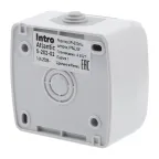 Розетка 2P+E Schuko шторки, 16А-250В, IP54, ОУ, Atlantic, серый