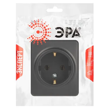 Розетка Эксперт 11-2203-05 2P+E Schuko IP20 16A-250В ОУ антрацит