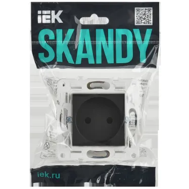 SKANDY Розетка без заземления с защитными шторками 10А SK-R01T титан IEK