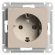 ATLASDESIGN РОЗЕТКА с заземлением, 16А, механизм, ПЕСОЧНЫЙ