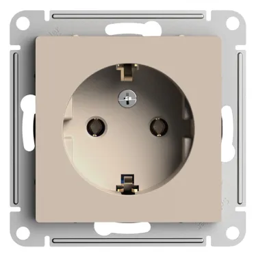 ATLASDESIGN РОЗЕТКА с заземлением, 16А, механизм, ПЕСОЧНЫЙ