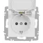 Розетка Intro Accent 6-203-01М 2P+E Schuko с крышкой, 16А-250В, IP20, СУ, белый матовый