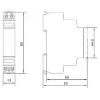 Реле контроля напряжения однофазное, конфигурация контакта 1CO, 110-240В AC/DC