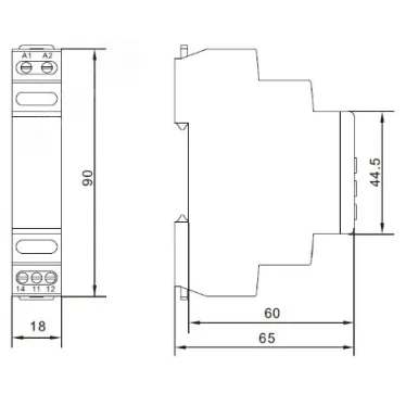 Реле контроля напряжения однофазное, конфигурация контакта 1CO, 110-240В AC/DC