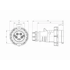 Вилка кабельная IP67 16A 3P+E+N 400V