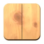BLANCA двухклавишный выключатель наружный (cх.5), 10A, 250B, ясень